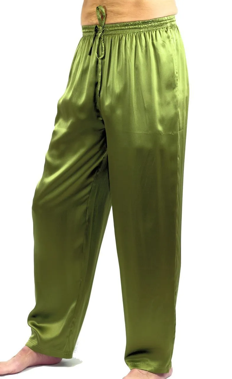 Men's Silk Pajama Bottoms Pants Real Mulberry Silk