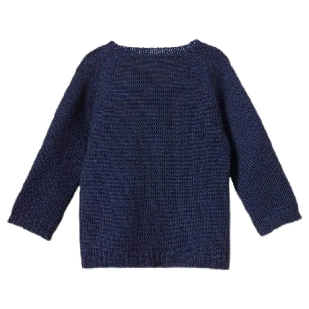 Merino Knit Cardigan - Navy