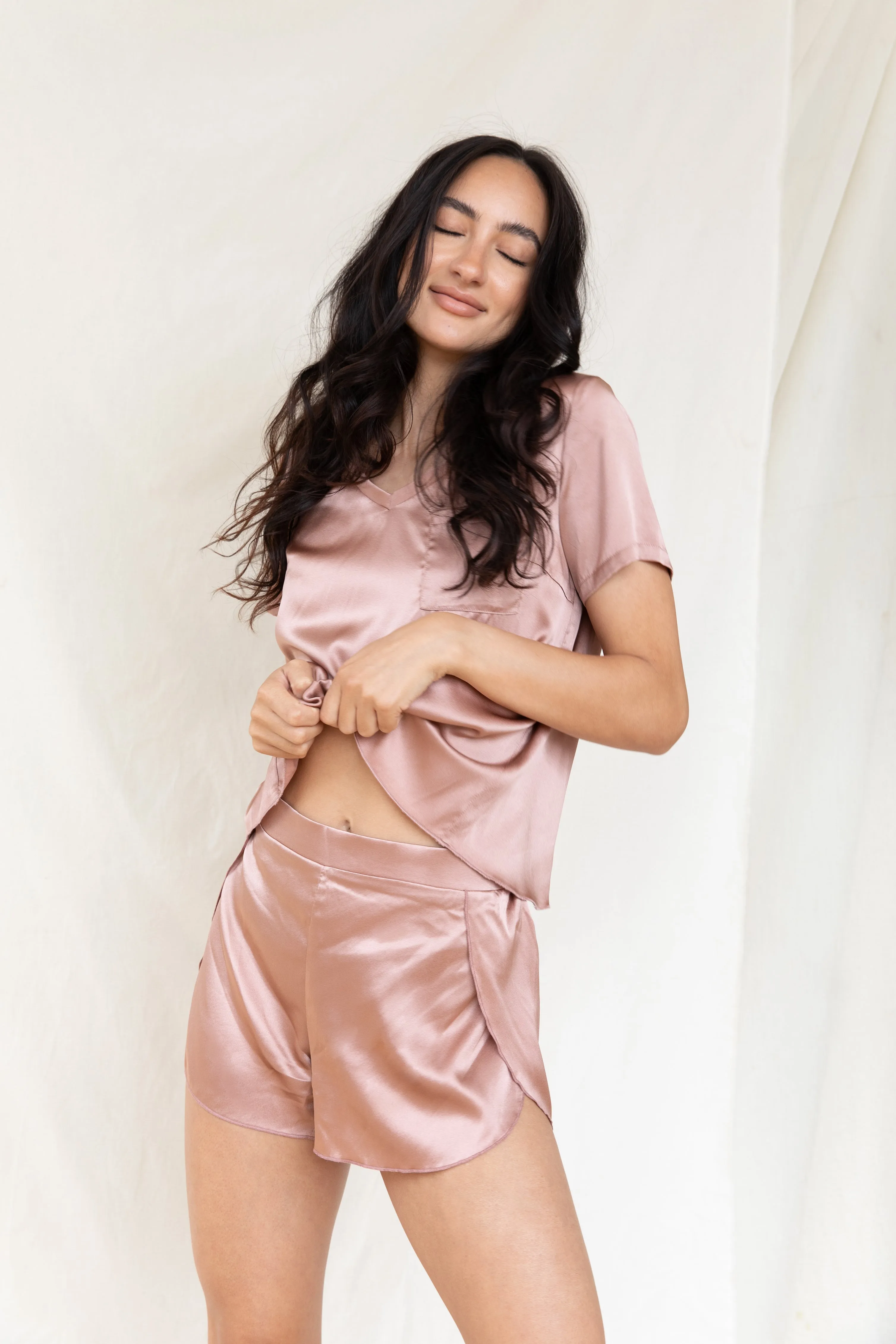 Mulberry Silk Tee Set