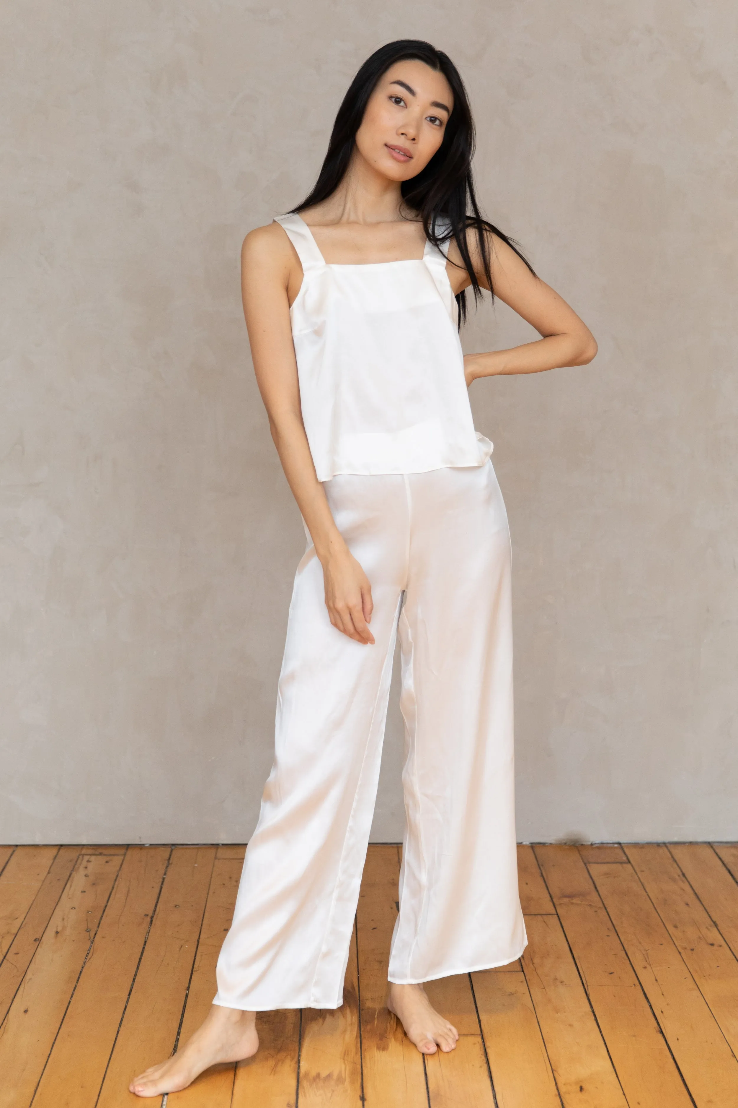 Mulberry Silk Wide Leg Pant Set