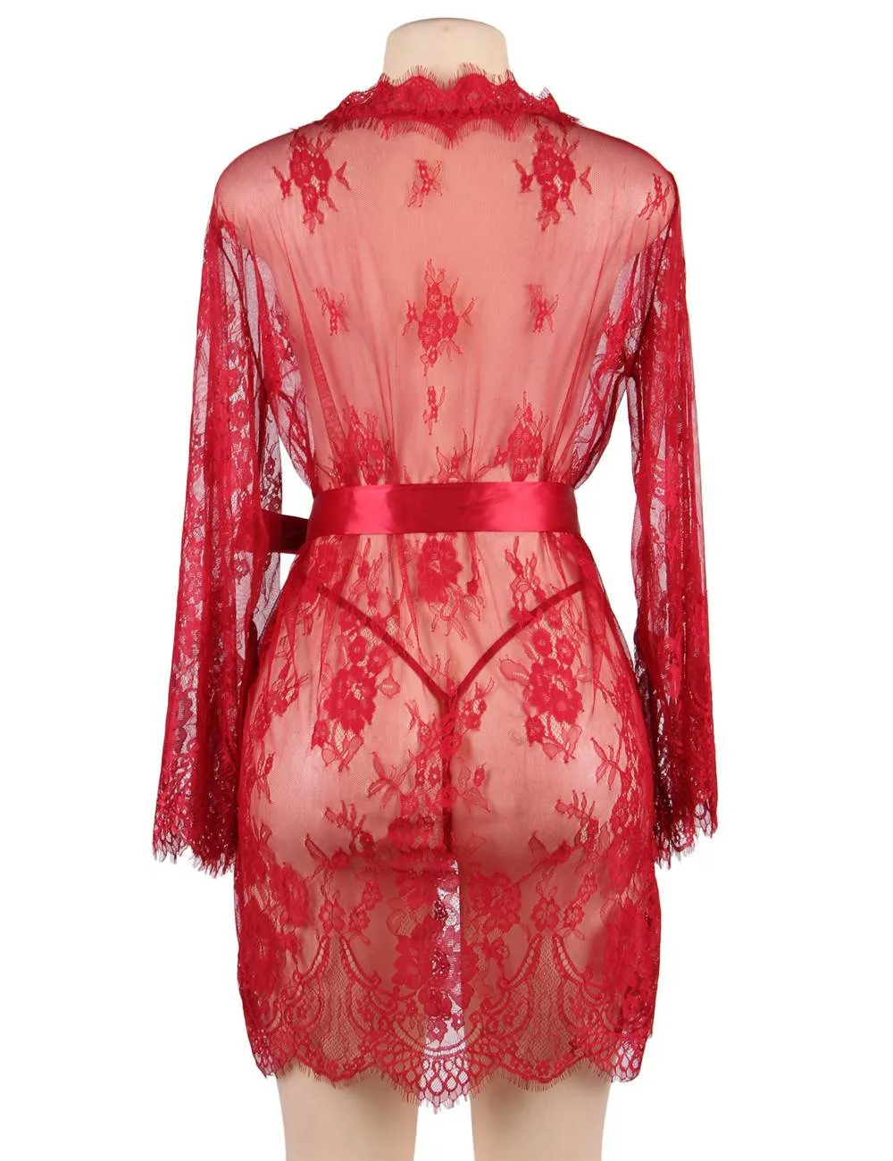 New Eyelash Black Lace Sleepwear Gown