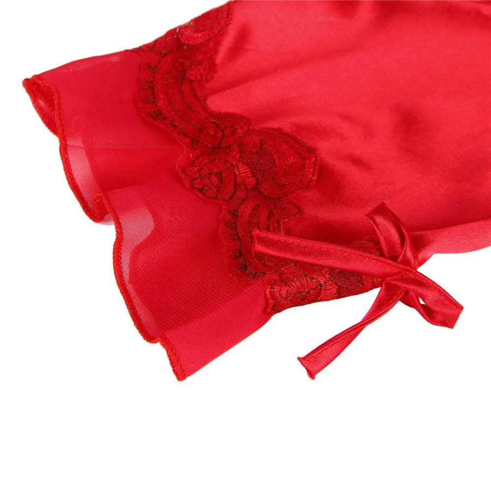 New Fashionable Silk Embroidery Casual Nightdress
