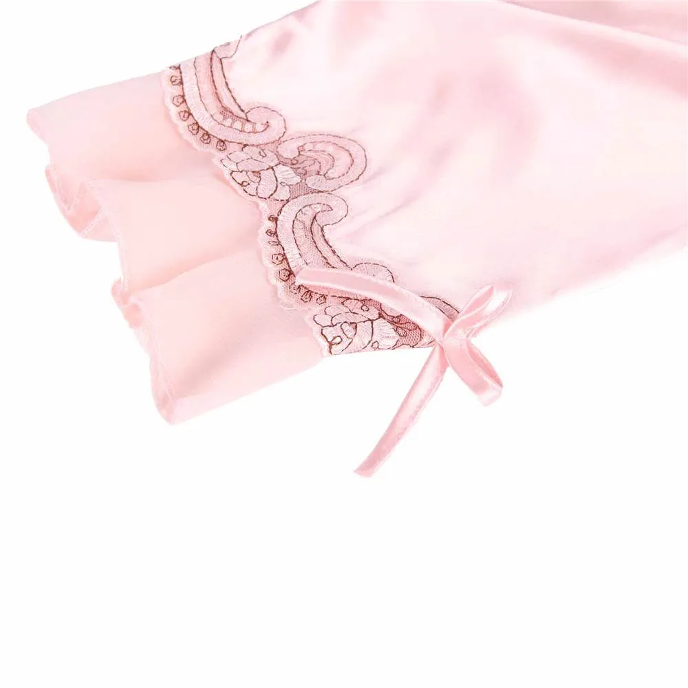 New Fashionable Silk Embroidery Casual Nightdress