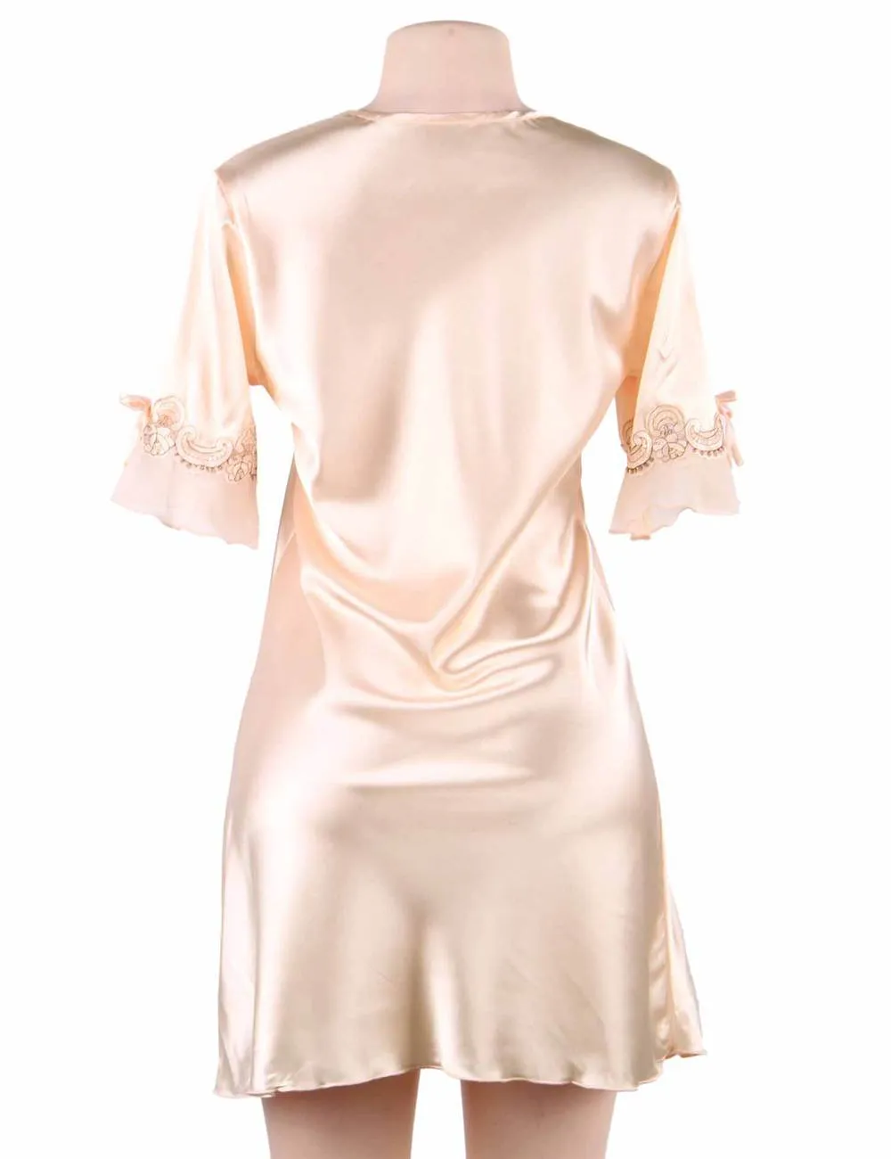 New Fashionable Silk Embroidery Casual Nightdress