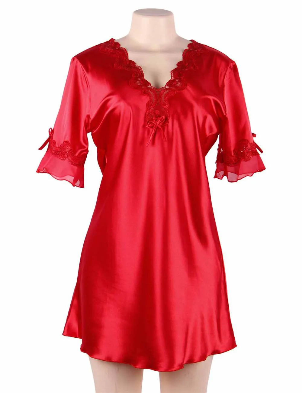 New Fashionable Silk Embroidery Casual Nightdress
