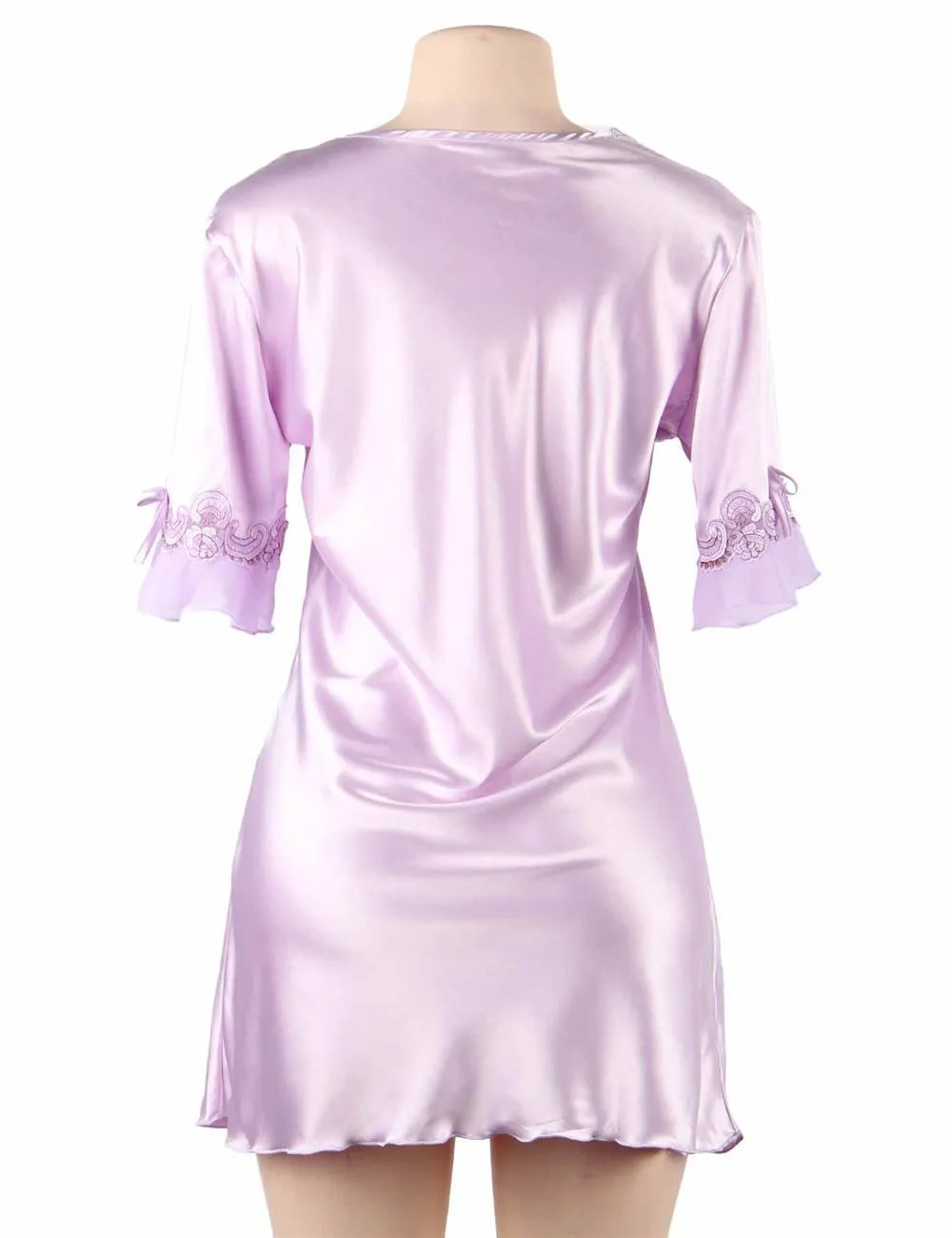 New Fashionable Silk Embroidery Casual Nightdress
