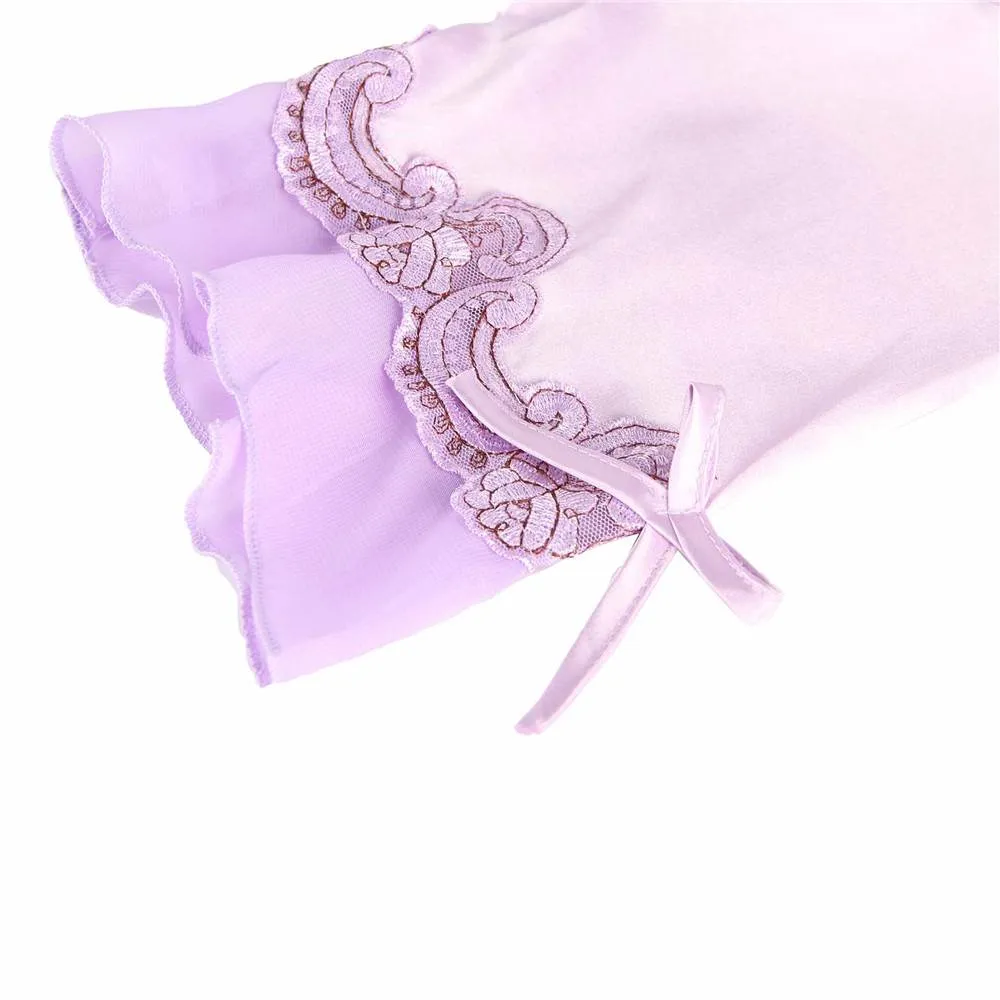 New Fashionable Silk Embroidery Casual Nightdress