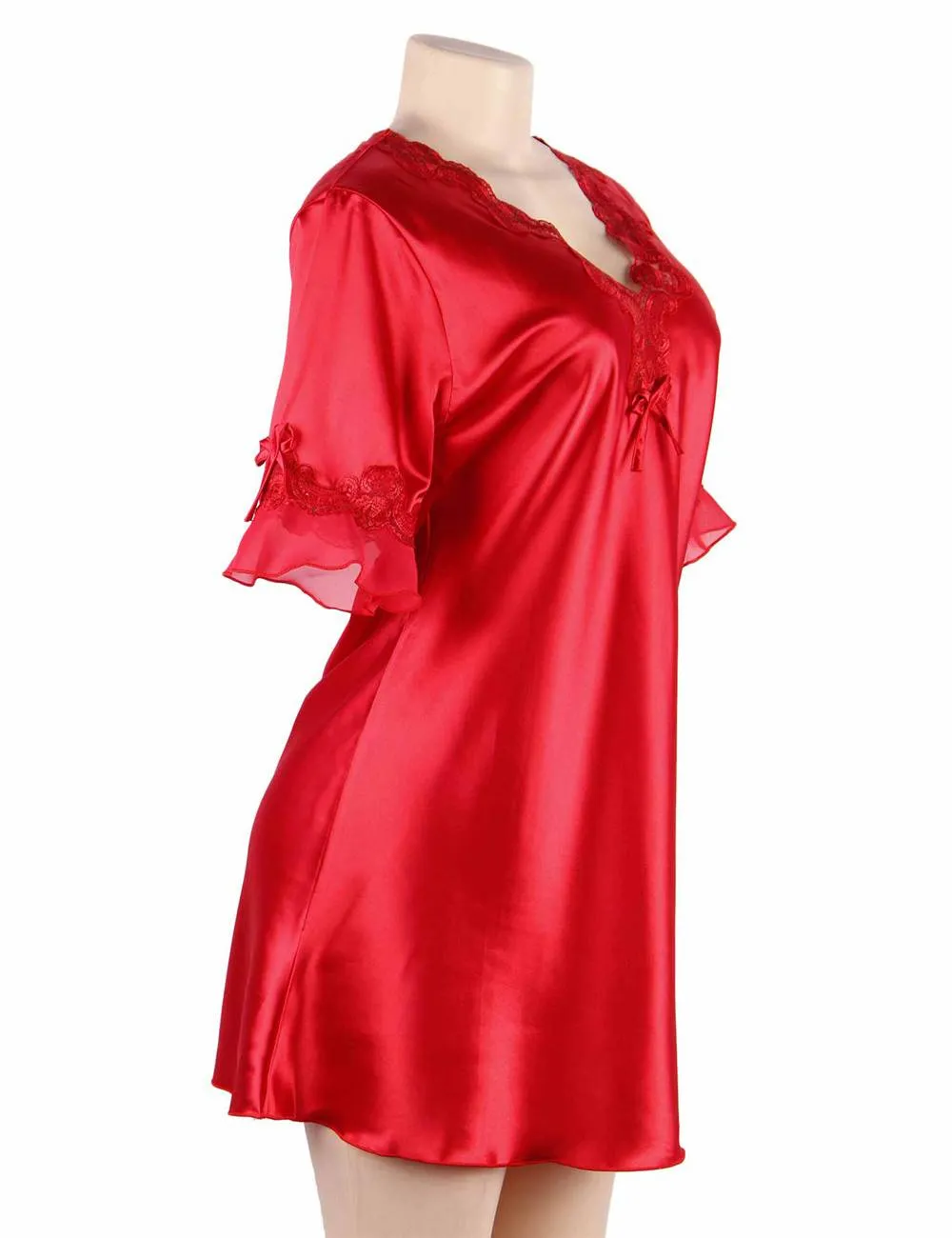 New Fashionable Silk Embroidery Casual Nightdress