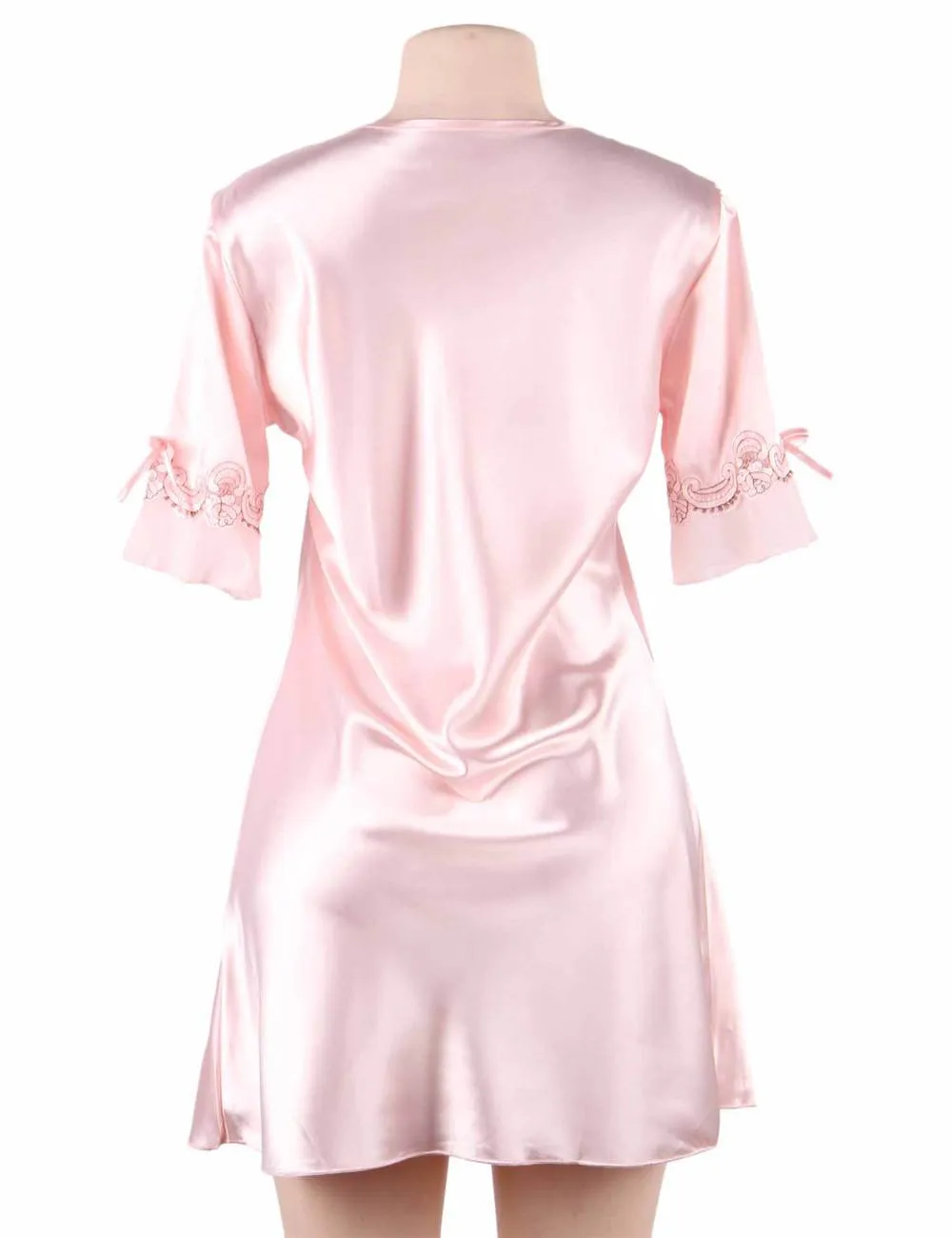 New Fashionable Silk Embroidery Casual Nightdress