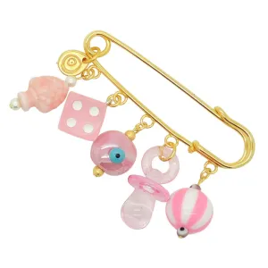 Newborn Lucky Number Five Charm Brooch