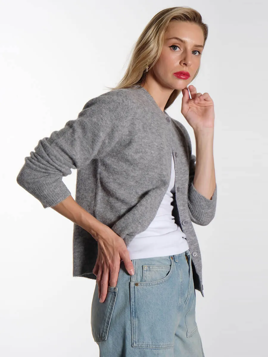 Nor Short Cardigan - Grey Melange