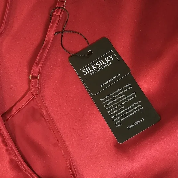 NWT Red Long Silk Gown