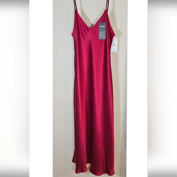 NWT Red Long Silk Gown