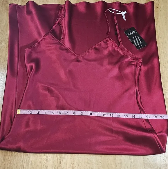 NWT Red Long Silk Gown