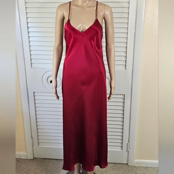 NWT Red Long Silk Gown