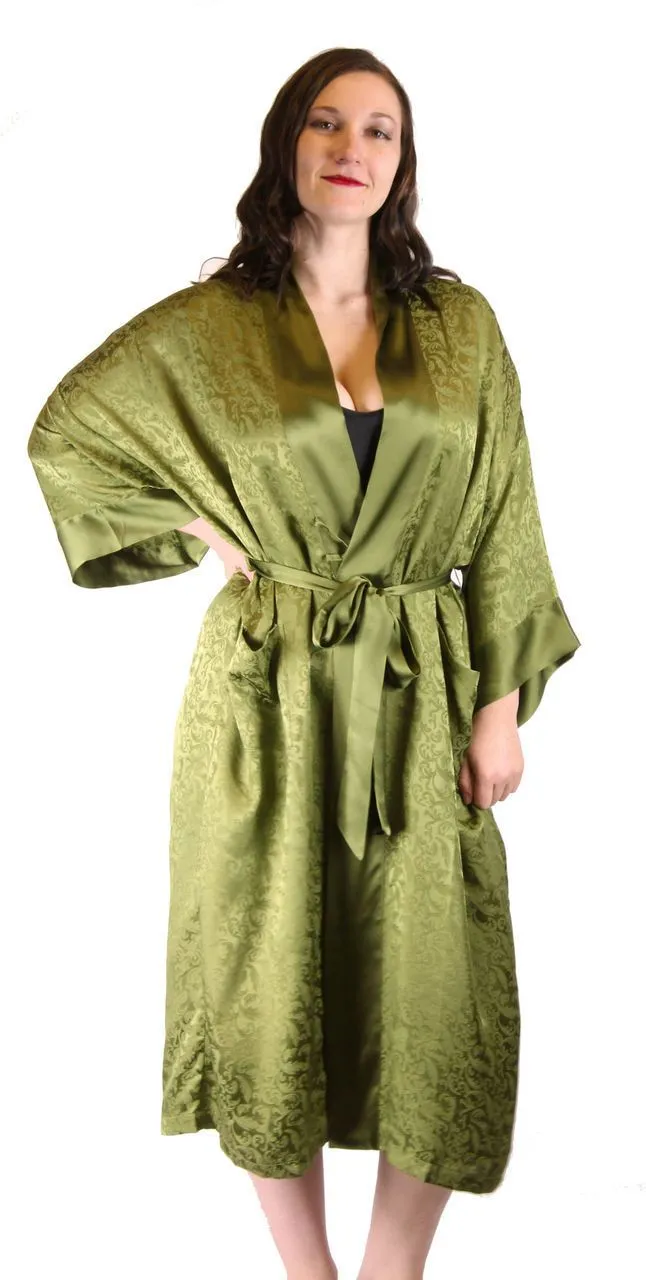 Nyteez Men's 100% Mulberry Silk Bathrobe 48 Inches Long