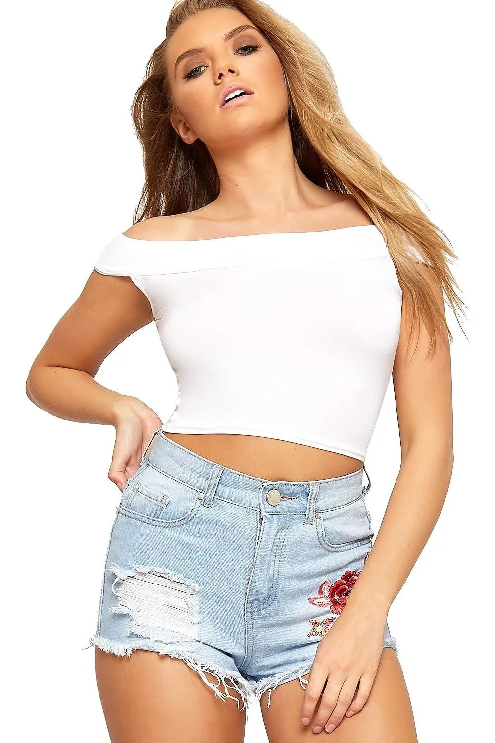 Off Shoulder Crop Top