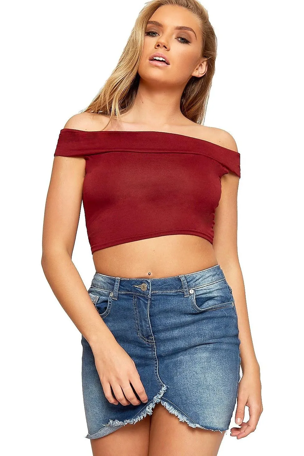 Off Shoulder Crop Top