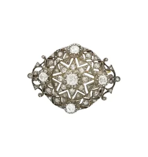 Old cut diamond brooch