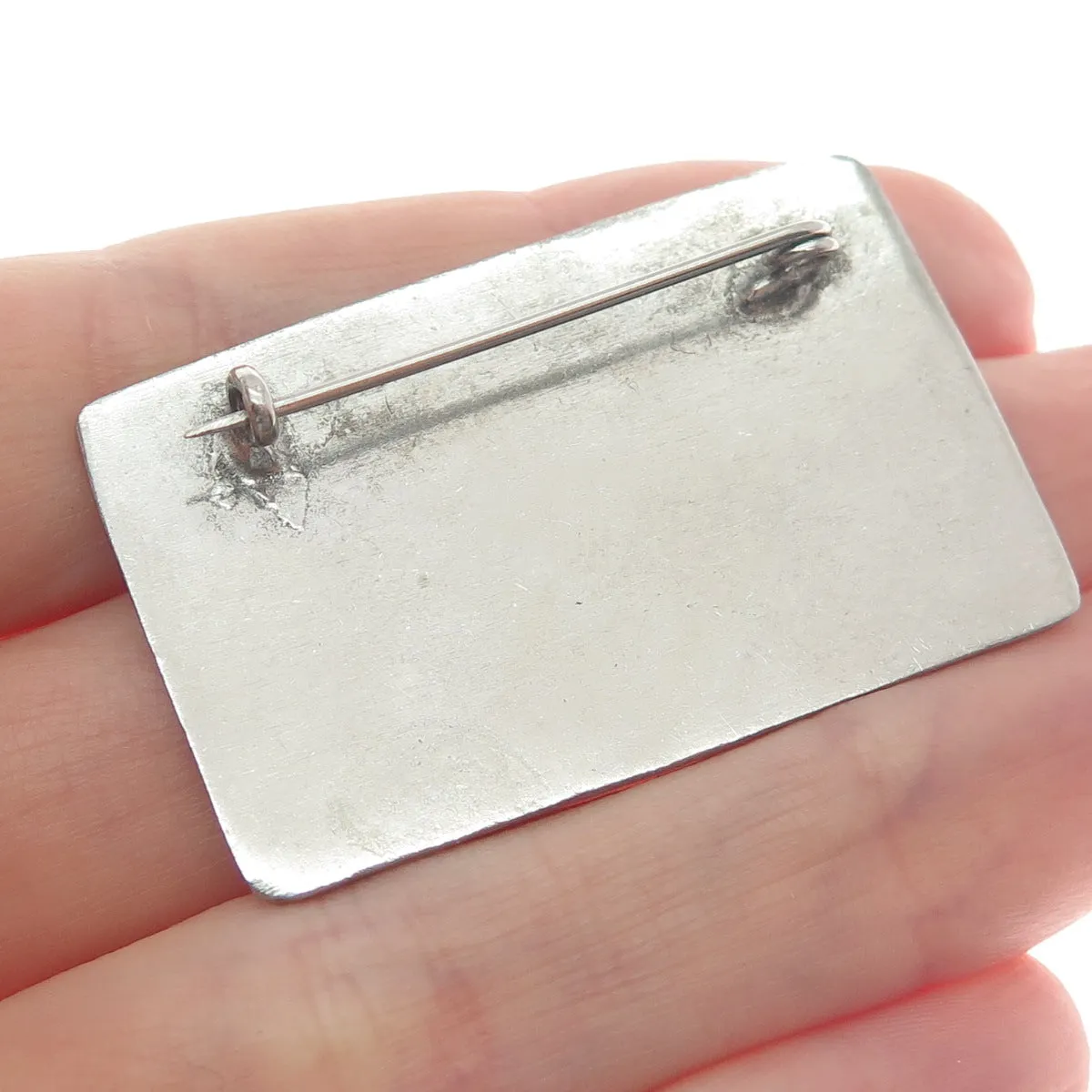 Old Pawn 925 Sterling Silver Vintage Southwestern Native Animal Oxidized Brooch