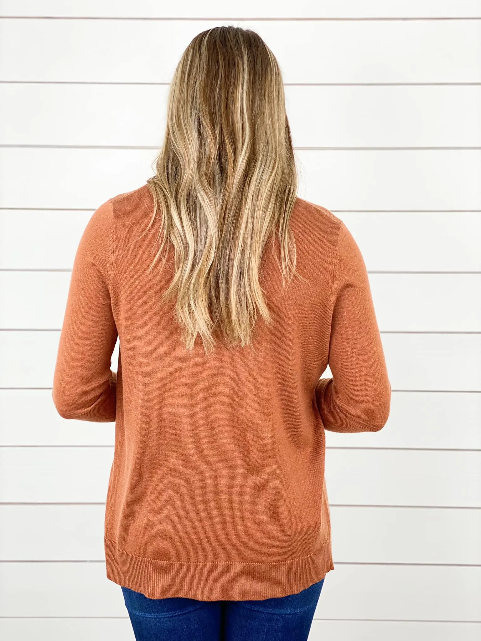 Open Front Cardigan with Pockets - Copper