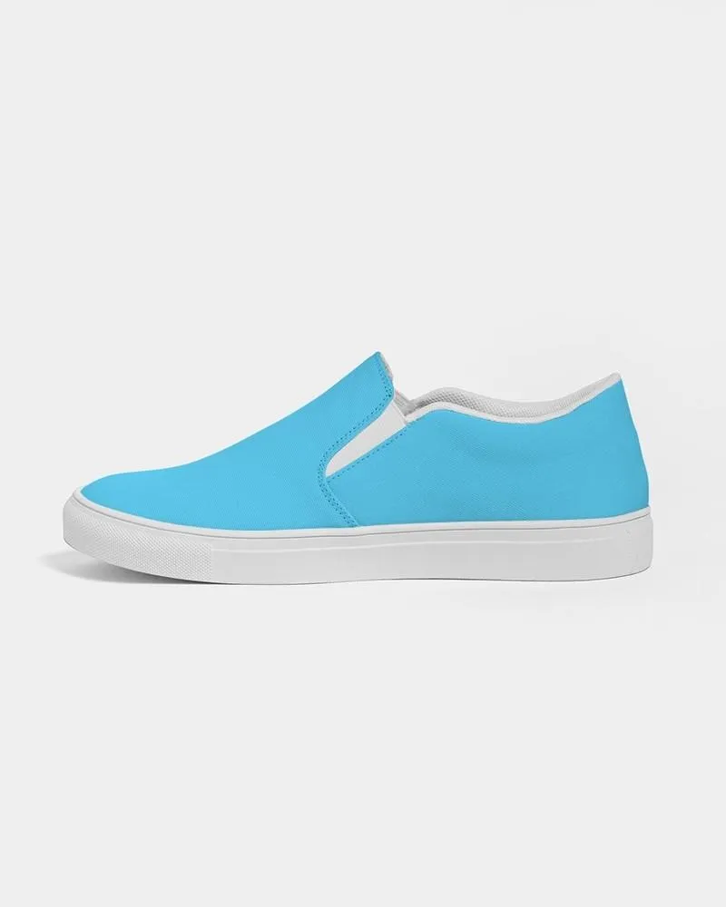 Pastel Cyan Slip-On Canvas Sneakers | Men's | Bright Pastel Cyan | C60M0Y0K0