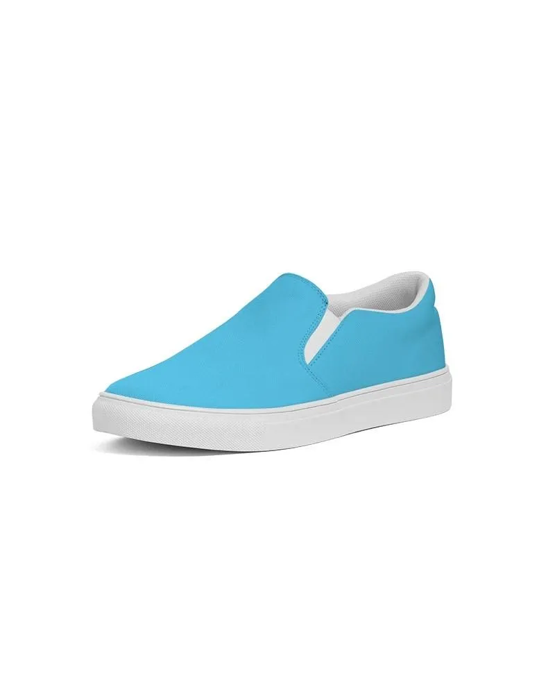 Pastel Cyan Slip-On Canvas Sneakers | Men's | Bright Pastel Cyan | C60M0Y0K0