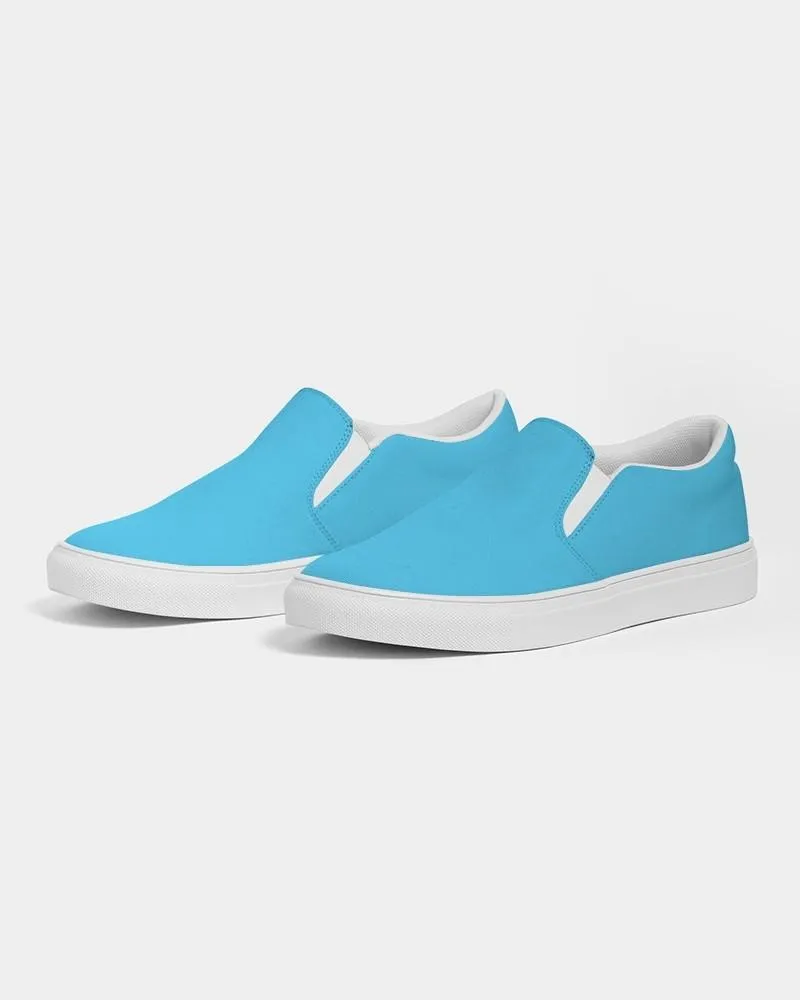 Pastel Cyan Slip-On Canvas Sneakers | Men's | Bright Pastel Cyan | C60M0Y0K0