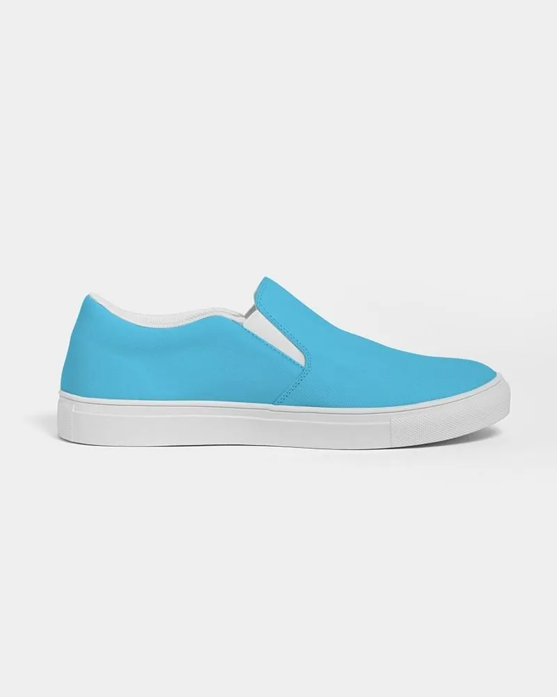 Pastel Cyan Slip-On Canvas Sneakers | Men's | Bright Pastel Cyan | C60M0Y0K0