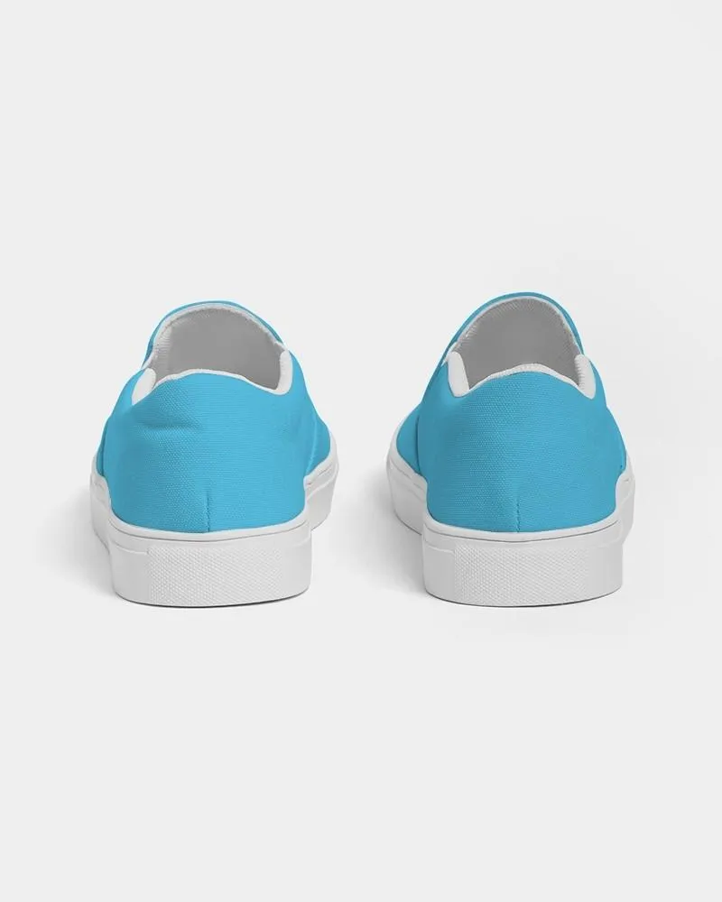 Pastel Cyan Slip-On Canvas Sneakers | Men's | Bright Pastel Cyan | C60M0Y0K0
