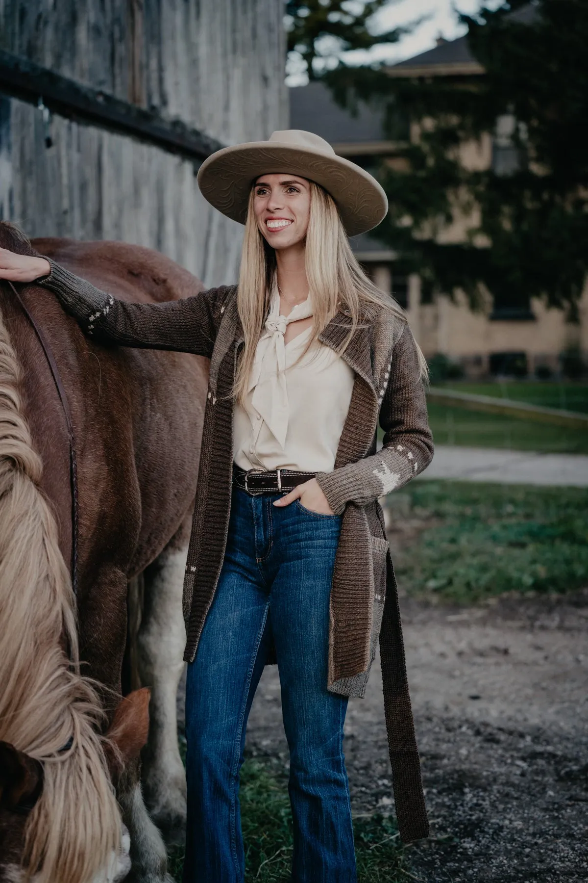 'Payden' Belted Cardigan by Stetson (M ONLY)