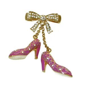 Pink Shoe Charm Brooch