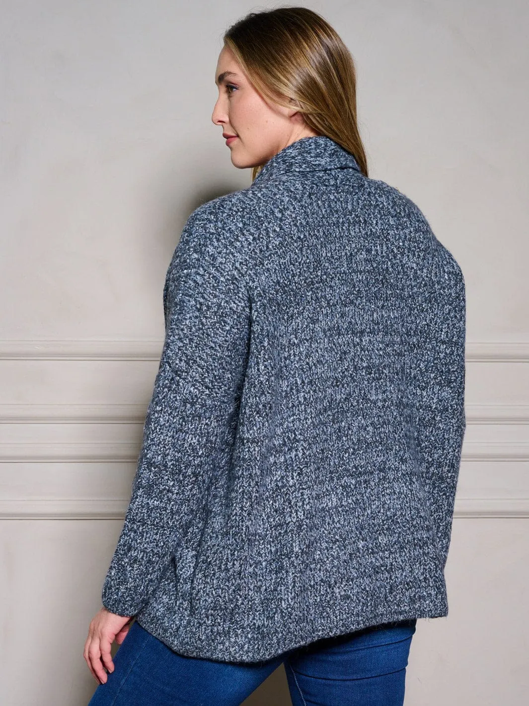 PLUS SIZE LONG SLEEVE OPEN FRONT KNIT CARDIGAN