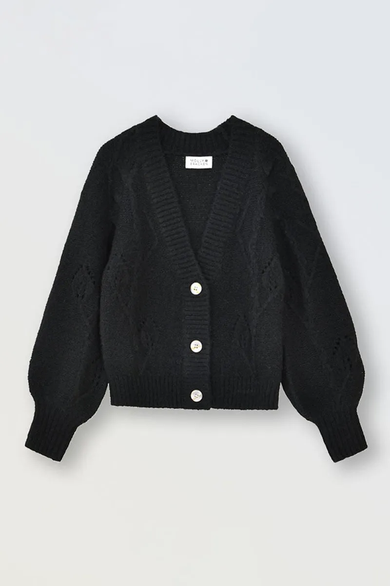 POINTELLE KNIT CARDIGAN