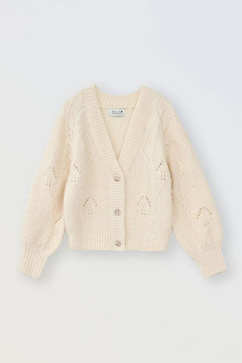 POINTELLE KNIT CARDIGAN