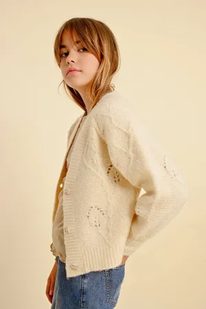 POINTELLE KNIT CARDIGAN