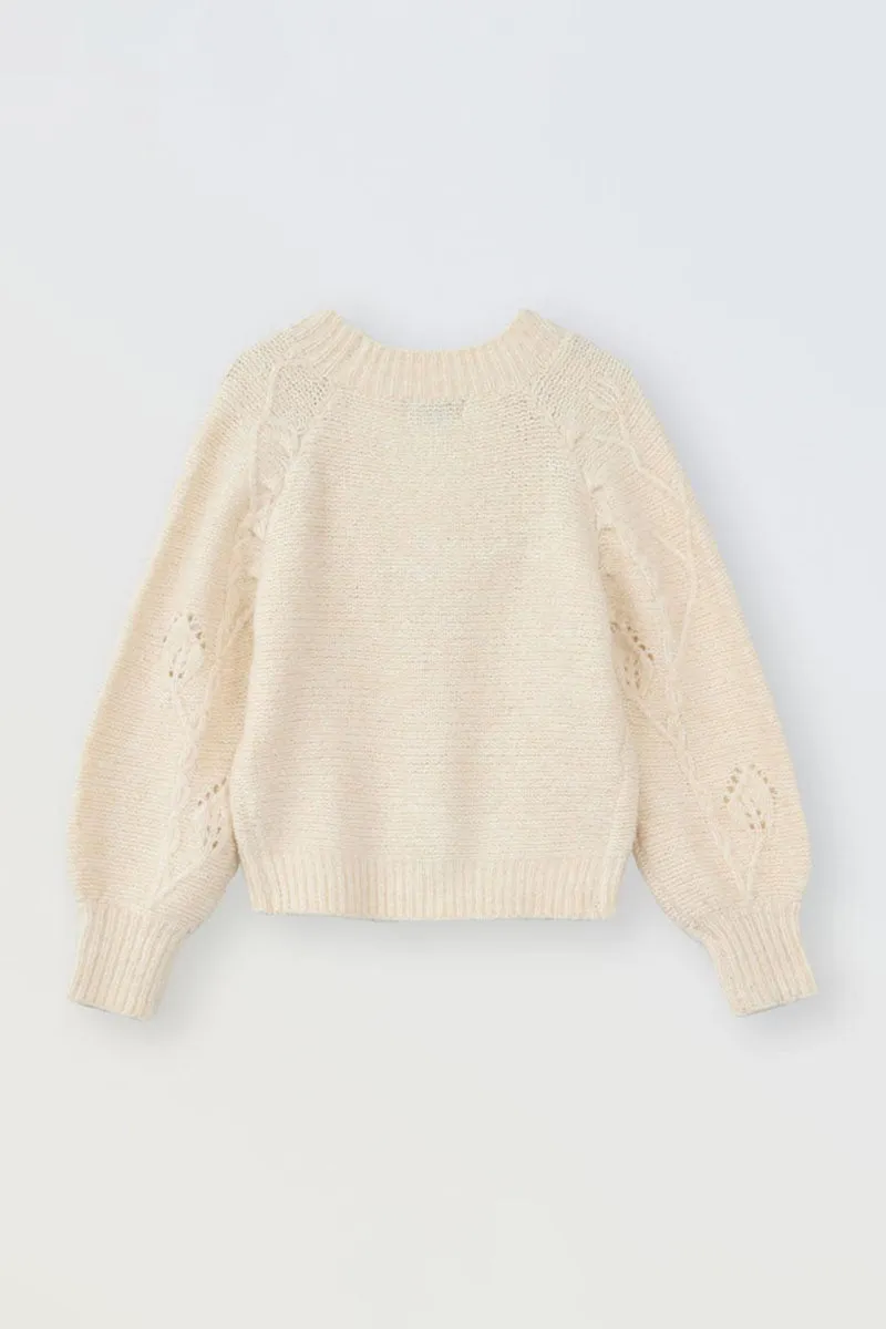 POINTELLE KNIT CARDIGAN