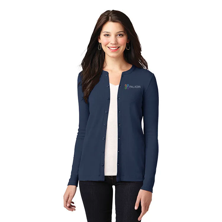 Port Authority - Ladies Stretch Button-Front Cardigan. LM1008.