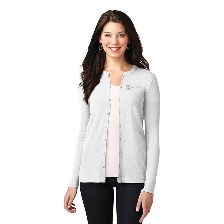 Port Authority - Ladies Stretch Button-Front Cardigan. LM1008.