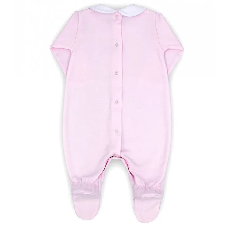 Rapife Soft Pink Embroidered Bow Sleepsuit