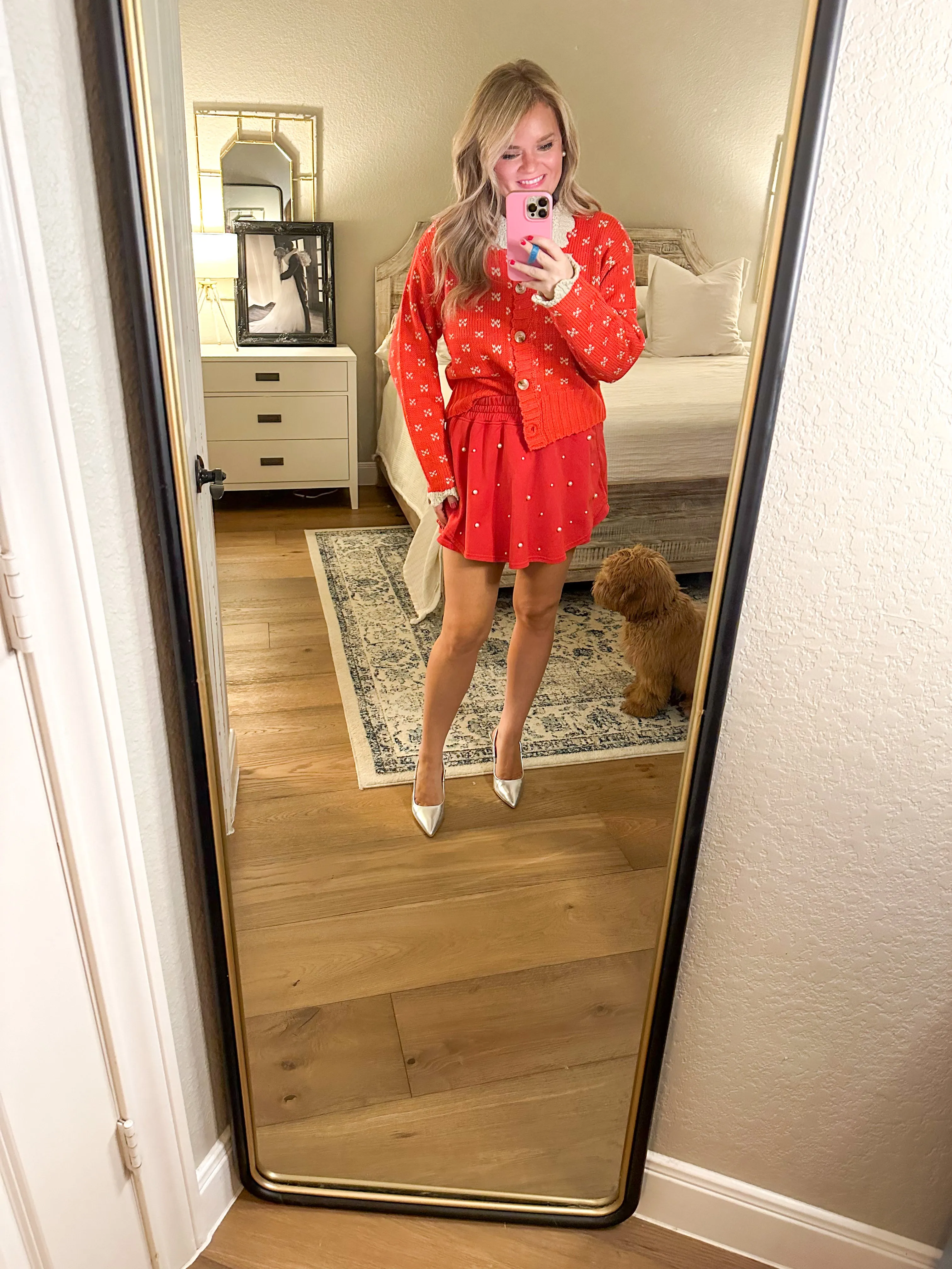 Red Crochet Cardigan