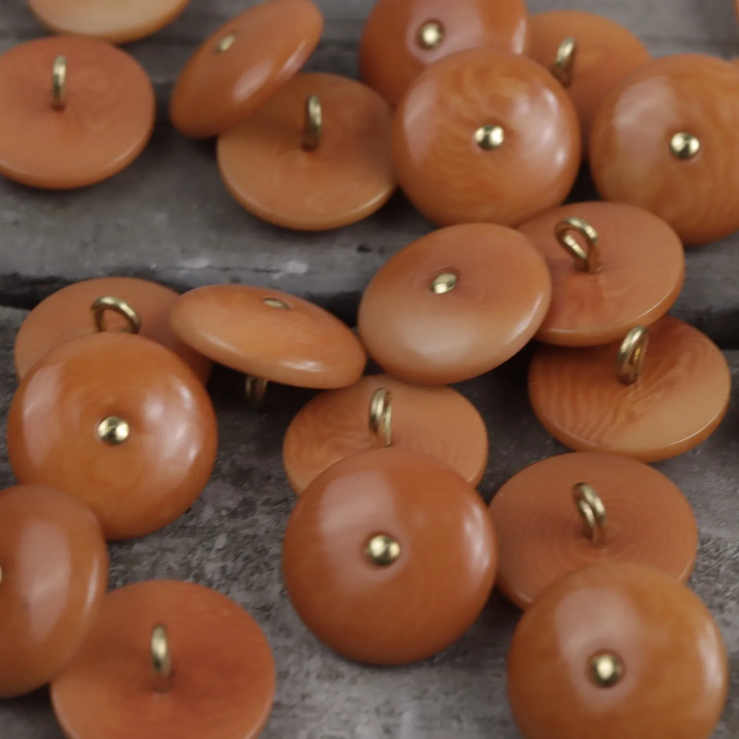 Retro Natural Palm Nut Shell Shank Buttons for Knitted Cardigans 25 Pack