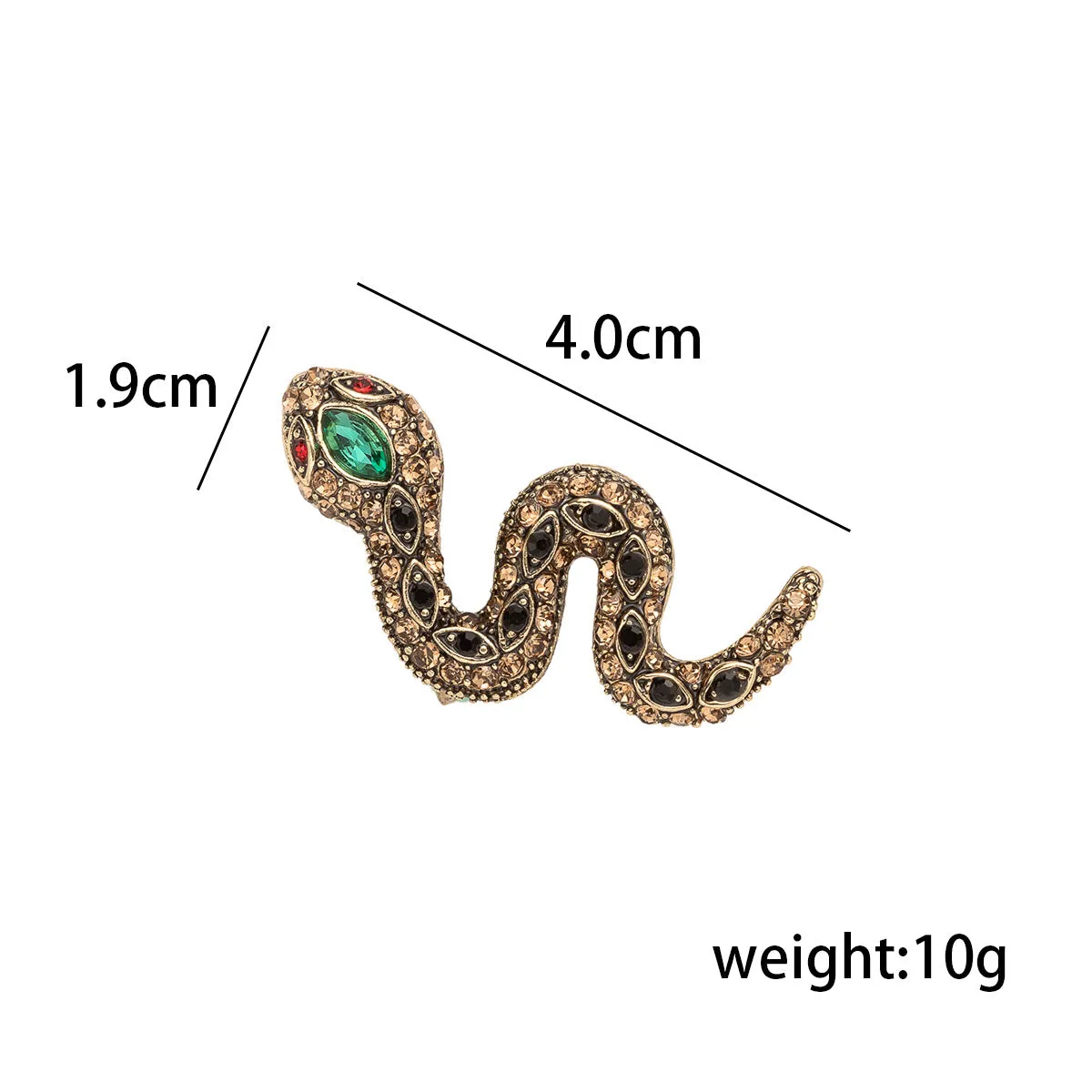 Retro Rhinestone Little Snake Brooch Animal Pin 2 Pack