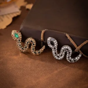 Retro Rhinestone Little Snake Brooch Animal Pin 2 Pack
