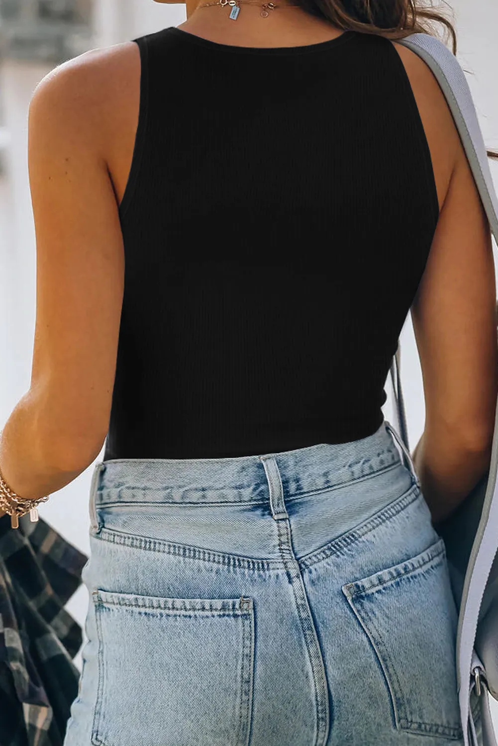 Rib Knit Sleeveless Crop Top