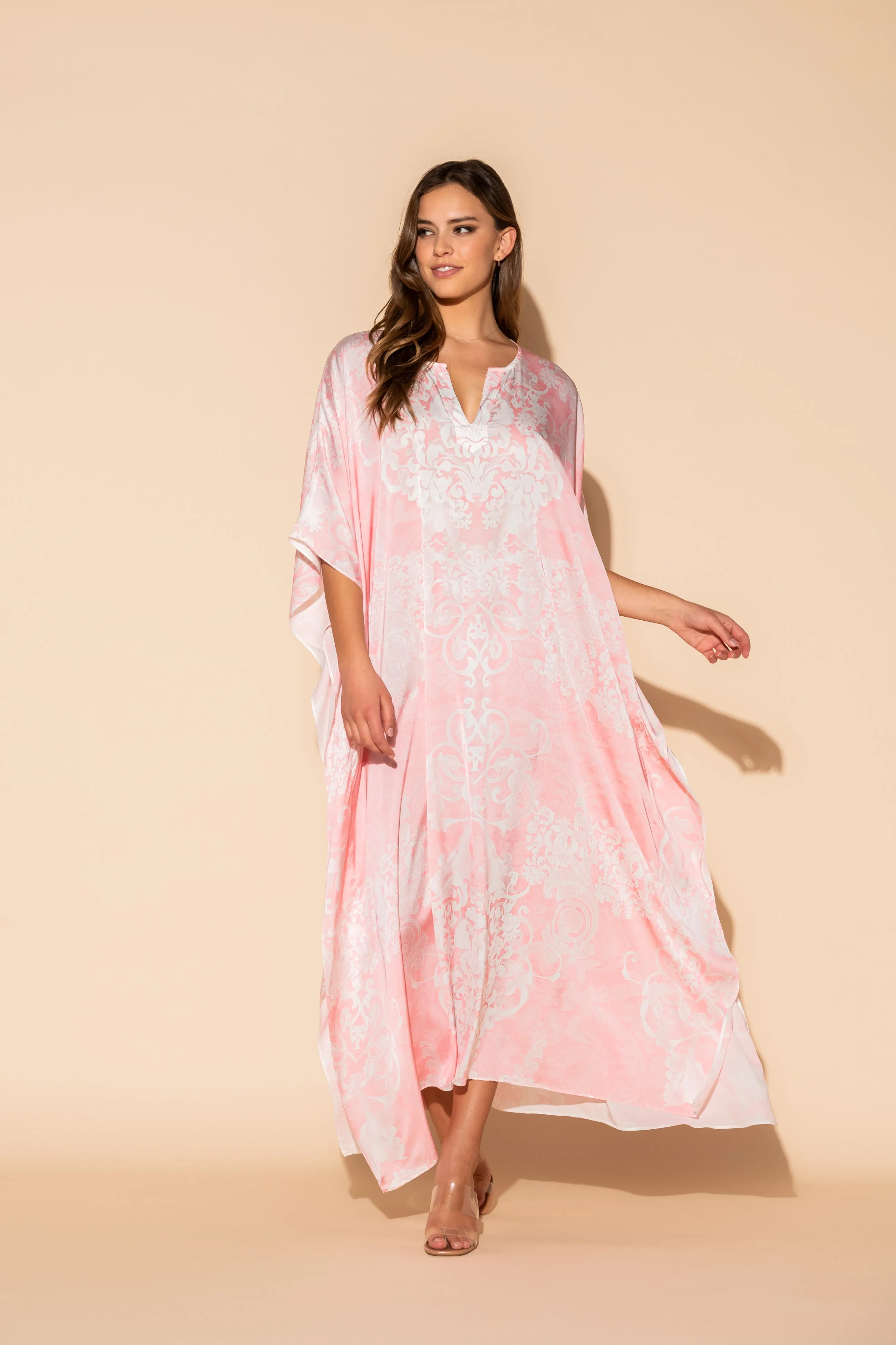 Romantique Pink Long Caftan