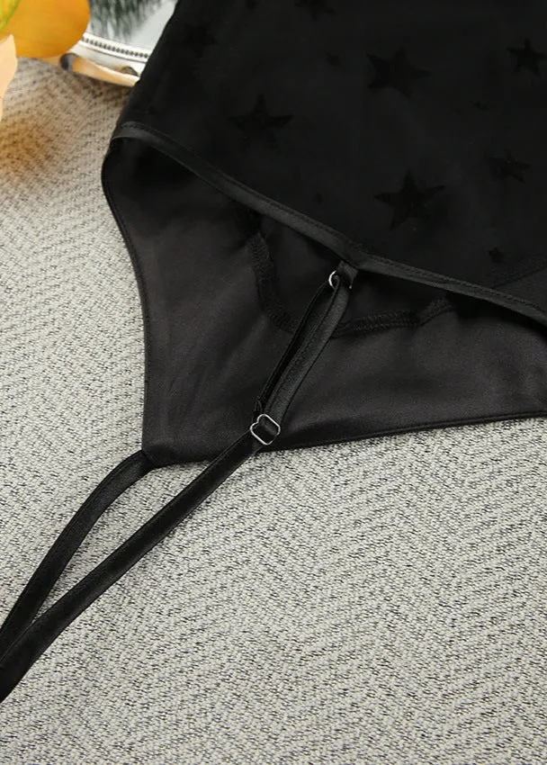 Satin & Sheer Star Mesh Pajama Set