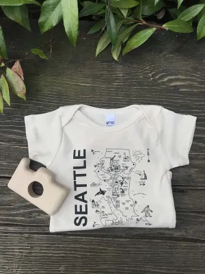 Seattle Map Organic Cotton Onesie