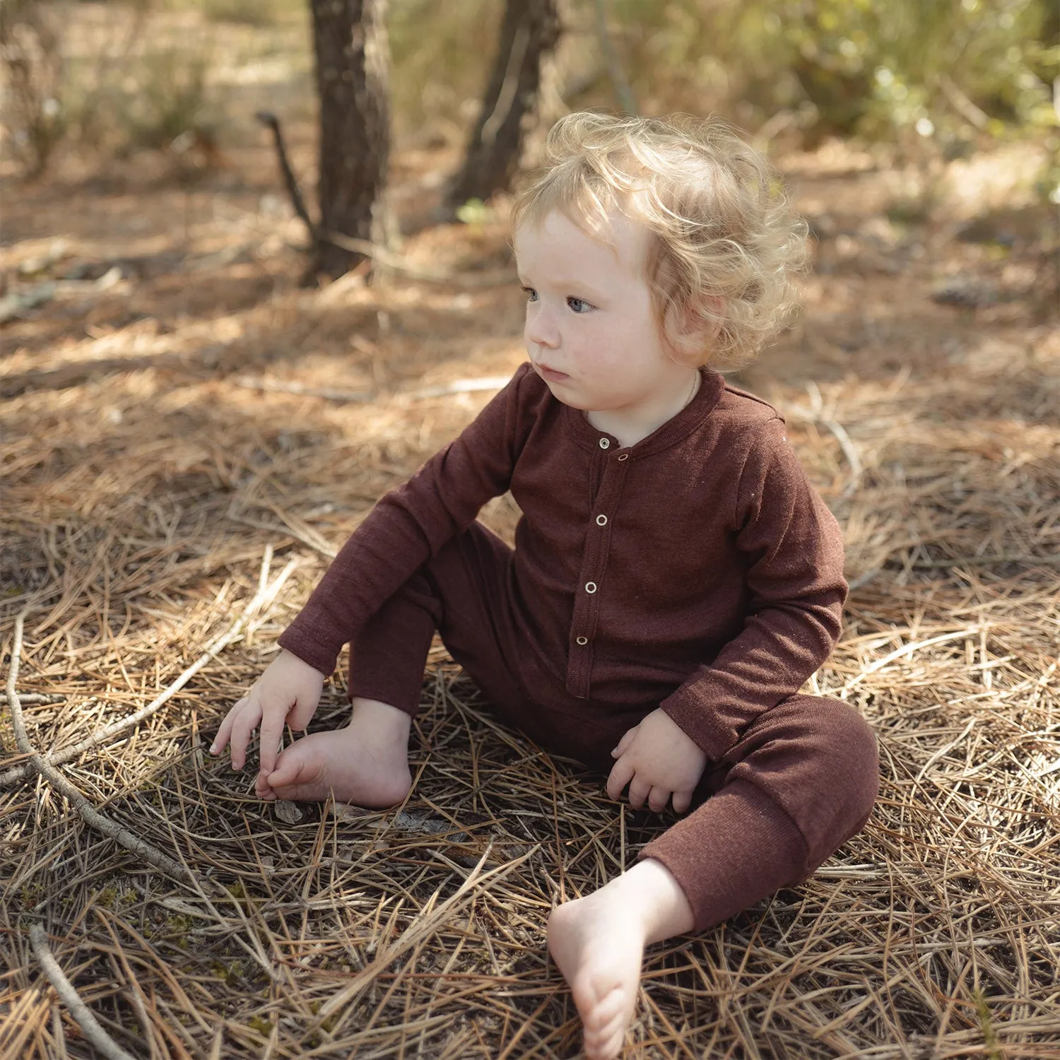 Serin Baby & Kids Pyjamas - Merino Wool & Silk - Fig