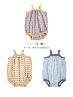 Set of Baby Girl Organic Bubblesuits/Jumpers (3 Piece Set)